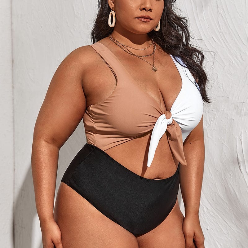 Bañador plus size con abertura Fargo-Laurene.es