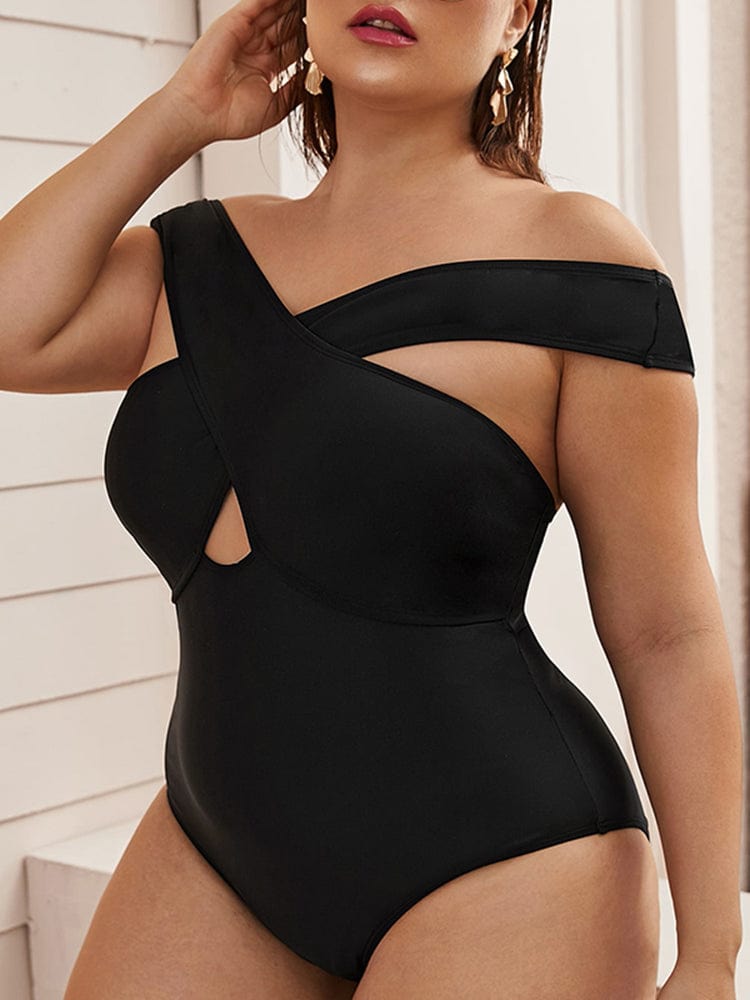 Bañador plus size con hombros descubiertos Irvine-Laurene.es