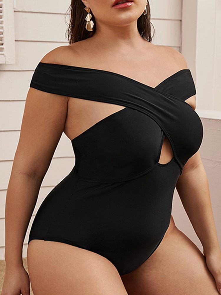 Bañador plus size con hombros descubiertos Irvine-Laurene.es