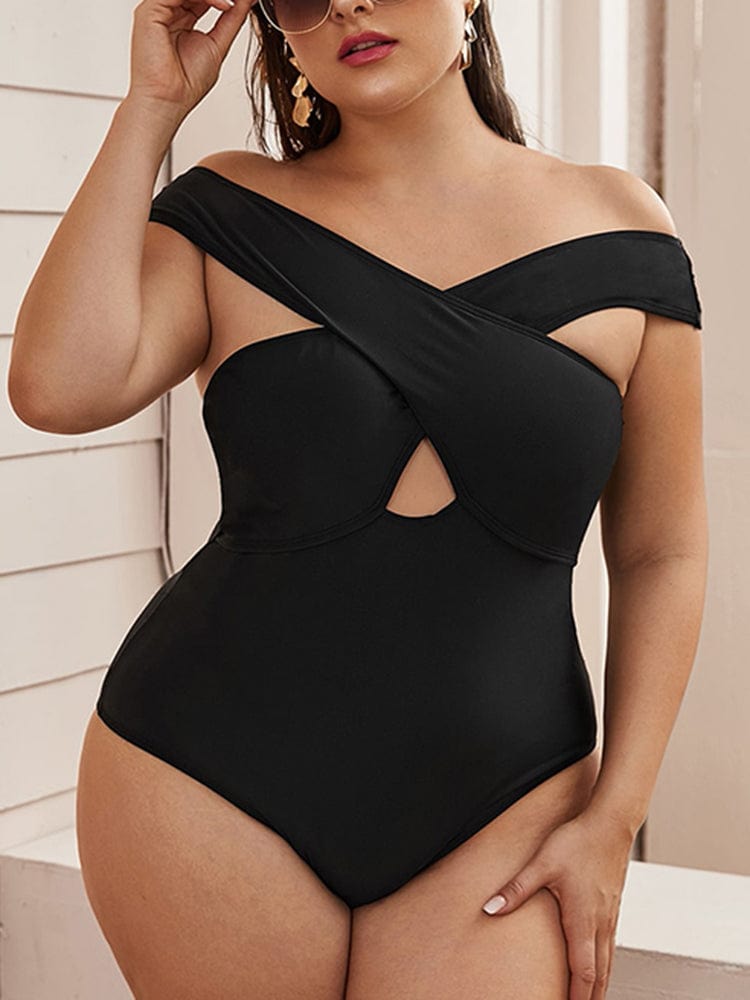 Bañador plus size con hombros descubiertos Irvine-Laurene.es