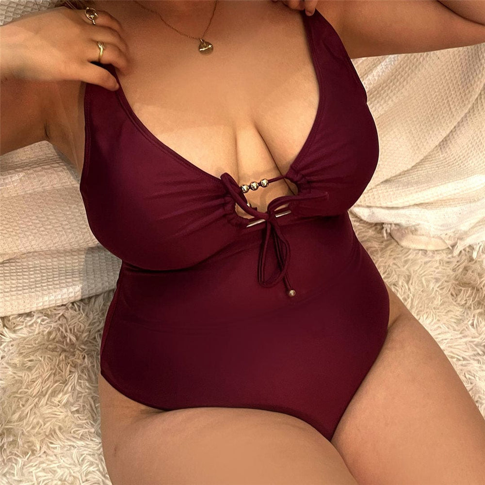 Bañador plus size con lazada Kiara-Laurene.es