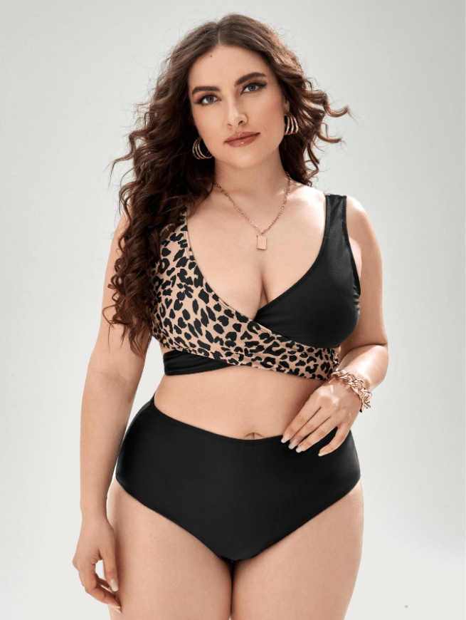 Biquini con estampado de leopardo plus size Warren-Laurene.es