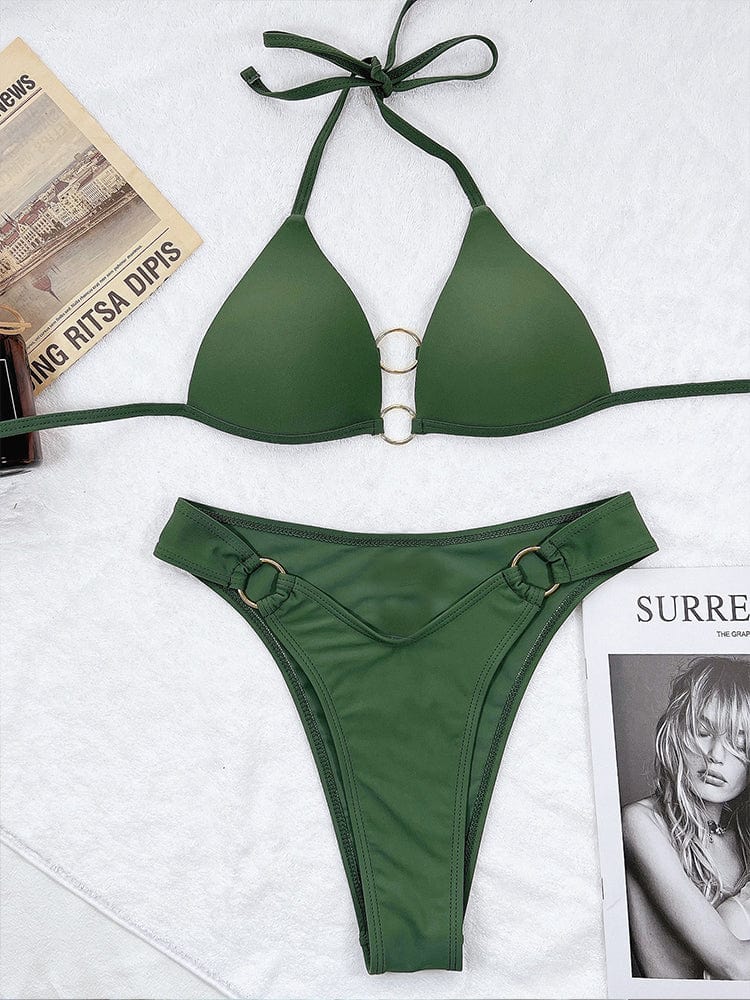 Biquini verde con efecto push up Jane-Laurene.es