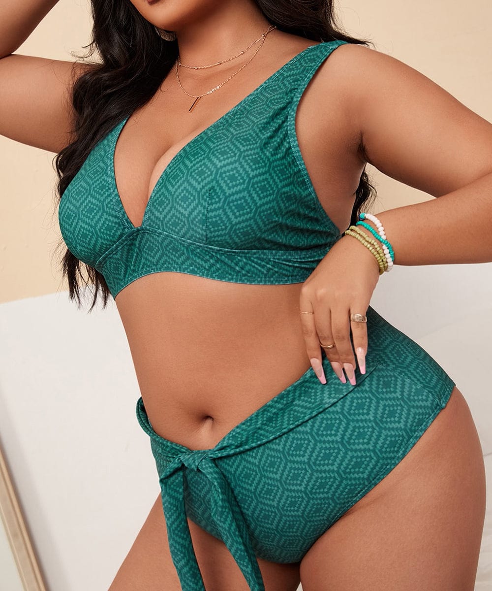 Biquini verde plus size Tulsa-Laurene.es