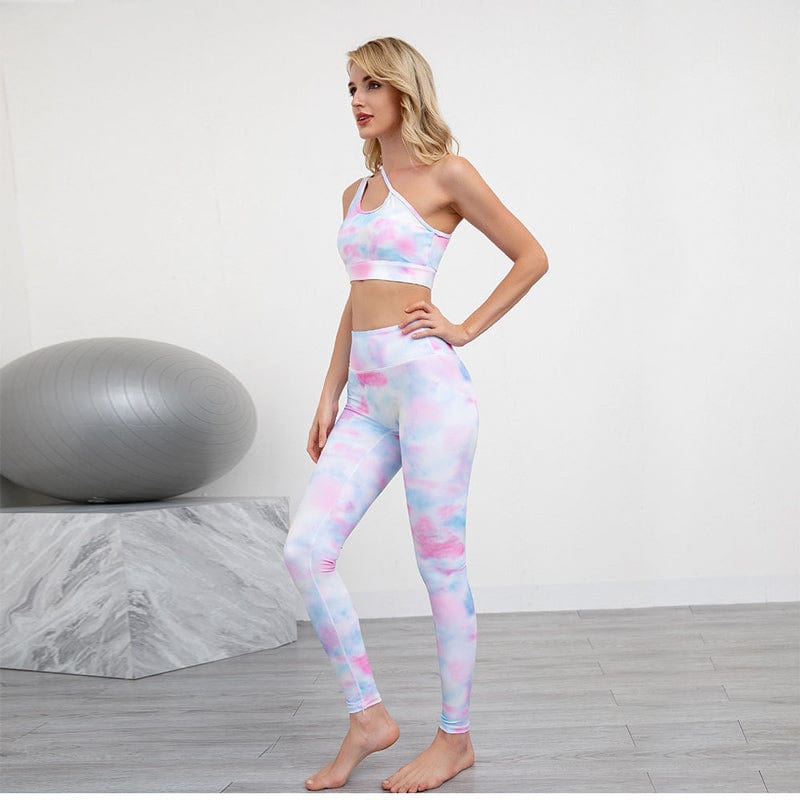 Conjunto deportivo blanco con efecto tie dye-Laurene.es