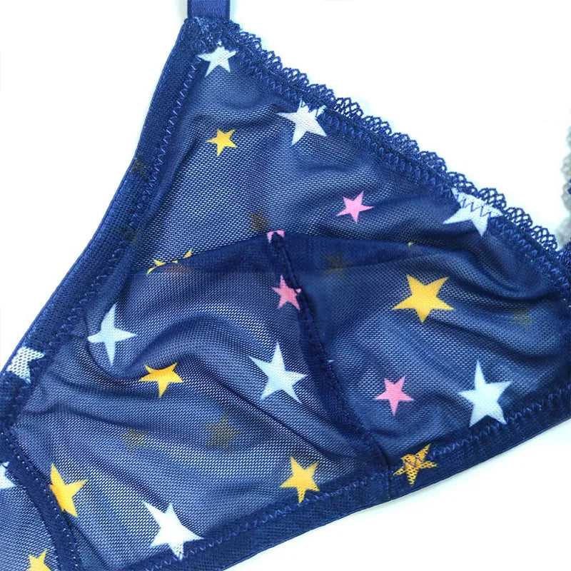 Conjunto de lencería con estampado de estrellas