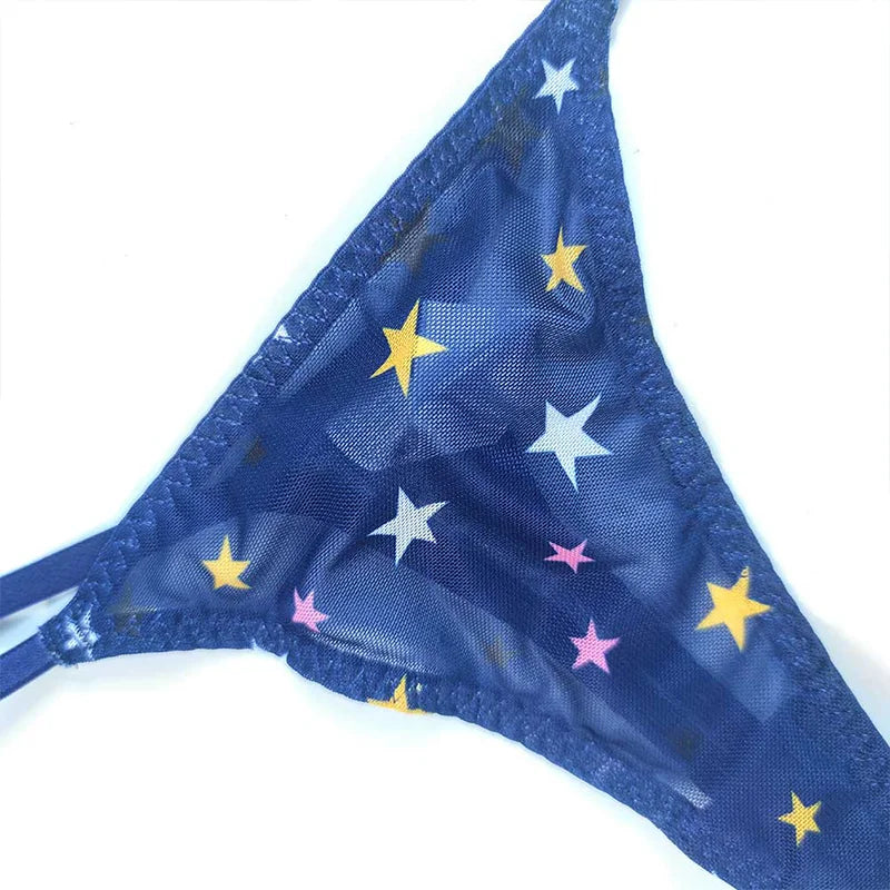 Conjunto de lencería con estampado de estrellas