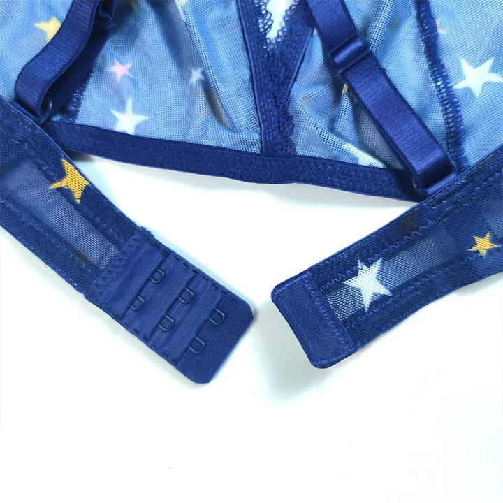 Conjunto de lencería con estampado de estrellas